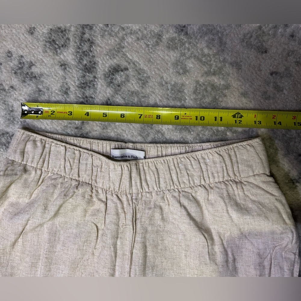 Oatmeal Wide Leg Linen Pants Lined Abercrombie Medium - Picture 4 of 10
